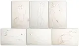 Six Nude Woman Studies by Norman Carton, Ink on Paper, sold Jan 2025