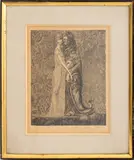 Delilah with the Dagon by Ernst Fuchs, Etching on Paper, sold Jan 2025
