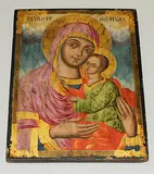 Balkan, wohl Bulgarien, 19.Jh by Gottesmutter Glykophilousa, tempera, sold Mar 2018