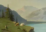 Blick oberhalb Montreux gegen die Rhoneebene und die Dents du Midi by François Vuagnat, oil on canvas, sold Mar 2018