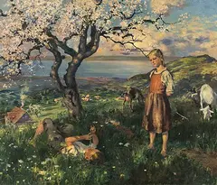 Blick von der Vögelinsegg gegen den Bodensee, 1897 by Carl August Liner, oil on canvas, sold Mar 2018