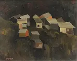 St. Léonard", 1955 by Charles Menge, oil on board, offered Mar 2018