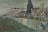 Blick vom General Guisan Quai auf das Hotel Baur au Lac und dessen Park, 1948 by Robert Konrad, oil on board, offered Mar 2018