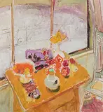 Stillleben am Atelierfenster im Winter, 1973 by Henri Schmid, oil on canvas, sold Mar 2018