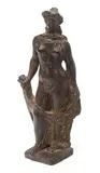 Stehender, weiblicher Akt mit Tuch by Otto Bänninger, bronze, sold Mar 2018