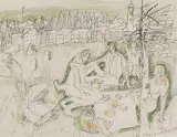 Das Picknick by Alois Carigiet, 1963, watercolor, sold Mar 2018