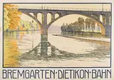 Bremgarten-Dietikon-Bahn by Plinio Colombi, 1911, color lithograph, sold Mar 2018