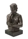 Nachdenkende by Hermann Hubacher, 1939, bronze, sold Mar 2018