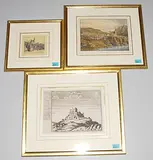 Schuls" / "Kirche in Schuls" / "Berg=Schloss Trasp am Untern Engedein by Schuls und Tarasp, lithograph, offered Mar 2018
