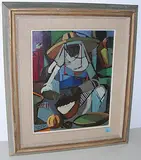 Marktfrau in Tanger, 1950 by Ernst Georg Heussler, oil on canvas, offered Mar 2018