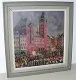 Morgenstraich beim Marktplatz in Basel, 1948 by André Marchetti, oil on canvas, sold Mar 2018