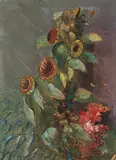 Fleurs", 1941 by Fritz Pauli, oil on canvas, sold Mar 2018