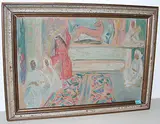 Orientalisches Interieur, 1917 by Ernesto Schiess, oil on board, sold Mar 2018
