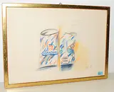 Orangina by Jeannie Borel, 1981, mixed media, sold Mar 2018