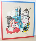 Celito mit Weissclown by Rolf Knie, 2000, color screenprint, sold Mar 2018