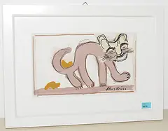 Katze by Hans Krüsi, mixed media, sold Mar 2018