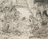 Die Anbetung der Hirten, mit der Lampe by Harmensz. van Rijn Rembrandt, etching, sold Dec 2017