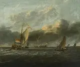 zugeschrieben Segelschiffe auf unruhiger See by Michiel Maddersteg, oil on canvas, sold Dec 2017