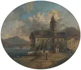 Ansicht von St. Wolfgang im Salzkammergut by Edmund Mahlknecht, oil on board, sold Dec 2017