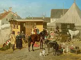 Zirkus auf dem St. Jakobplatz in München by Franz Quaglio, 1893, oil on panel, sold Dec 2017