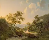 Hirte in weiter Landschaft by Willem de Klerk, oil on panel, sold Dec 2017