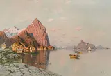 Ansicht eines Fjordes by Fritz Grebe, oil on canvas, offered Dec 2017