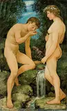Die Quelle by Hans Thoma, 1888, oil on board, sold Dec 2017