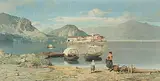 Isola dei Pescatori by Ottorino Campagnari, oil on canvas, sold Dec 2017