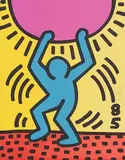 International Youth Day by Keith Haring, 1984, color lithograph, sold Dec 2017