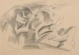Mädchen mit Blumen by Vladimir Piatnisky, pencil, offered Dec 2017