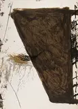 Marron diagonal by Antoni Tàpies, 1968, color lithograph, sold Dec 2017