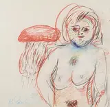 Akt mit Pilz by Vladimir Yakovlev, 1992, pastel, sold Dec 2017