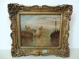 Schiffe auf einem Fluss by Henry Thomas Dawson, 1881, oil on canvas, offered Dec 2017