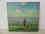 Zwei Kinder am Strand by Heinz Kroh, 1925, oil on canvas, offered Dec 2017