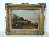 Rast bei der Heuernte by Jan Baptist De Noter, 1835, oil on panel, offered Dec 2017