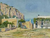 Haus vor südlicher Steilküste by Renato Tomassi, 1940, oil on board, offered Dec 2017