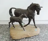 Stute mit Fohlen by Kurt Arentz, bronze, sold Dec 2017