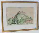 Berglandschaft by Jean Marchand, watercolor, offered Dec 2017