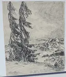 Berglandschaft by Cläre Neuhaus-Nissen, 1934, pencil, offered Dec 2017