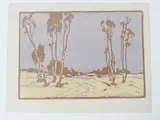 Landschaft mit Bäumen by Cläre Neuhaus-Nissen, color woodcut, offered Dec 2017