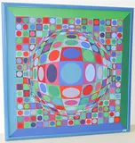 Ohne Titel by Victor Vasarely, color screenprint, offered Dec 2017