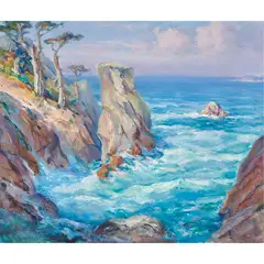 Point Lobos by Charles Henry Harmon, oil on canvas, sold Aug 2023