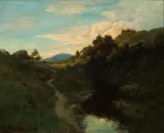 Blue Mountain by William Keith, 1891, oil on board, sold Aug 2023