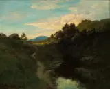 Blue Mountain by William Keith, 1891, oil on board, sold Aug 2023