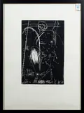 Black and White Abstraction by C. Gregory Gummersall, 1995, mixed media print, sold Jul 2023