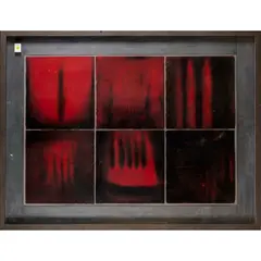 Flame and Smoke," circa by Robilee Frederick, mixed media, sold Jul 2023