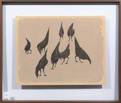Chickens by Glen Alps, 1949, lithograph, sold Jul 2023