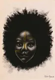 Portrait by Phulusho Ngomane, giclée print on canvas, sold Jul 2025