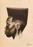 Portrait by Phulusho Ngomane, giclée print on canvas, sold Jul 2025