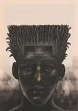 Portrait by Phulusho Ngomane, giclée print on canvas, sold Jul 2025